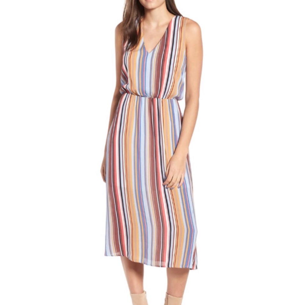 WAYF Sleeveless Blouson Midi Dress